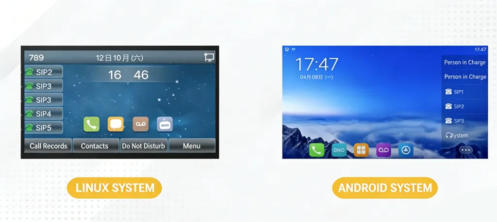 다양한 운영 체제를 갖춘 IP 전화기 인터페이스 다양한 운영 체제를 갖춘 IP 전화기 인터페이스