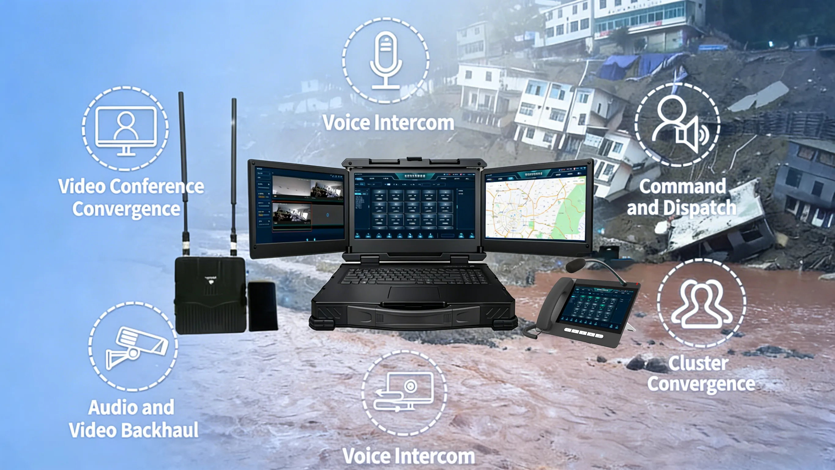 현장 비상 지휘 박스: 3중 단절 상황에 대한 안정적인 통신 및 지휘 솔루션