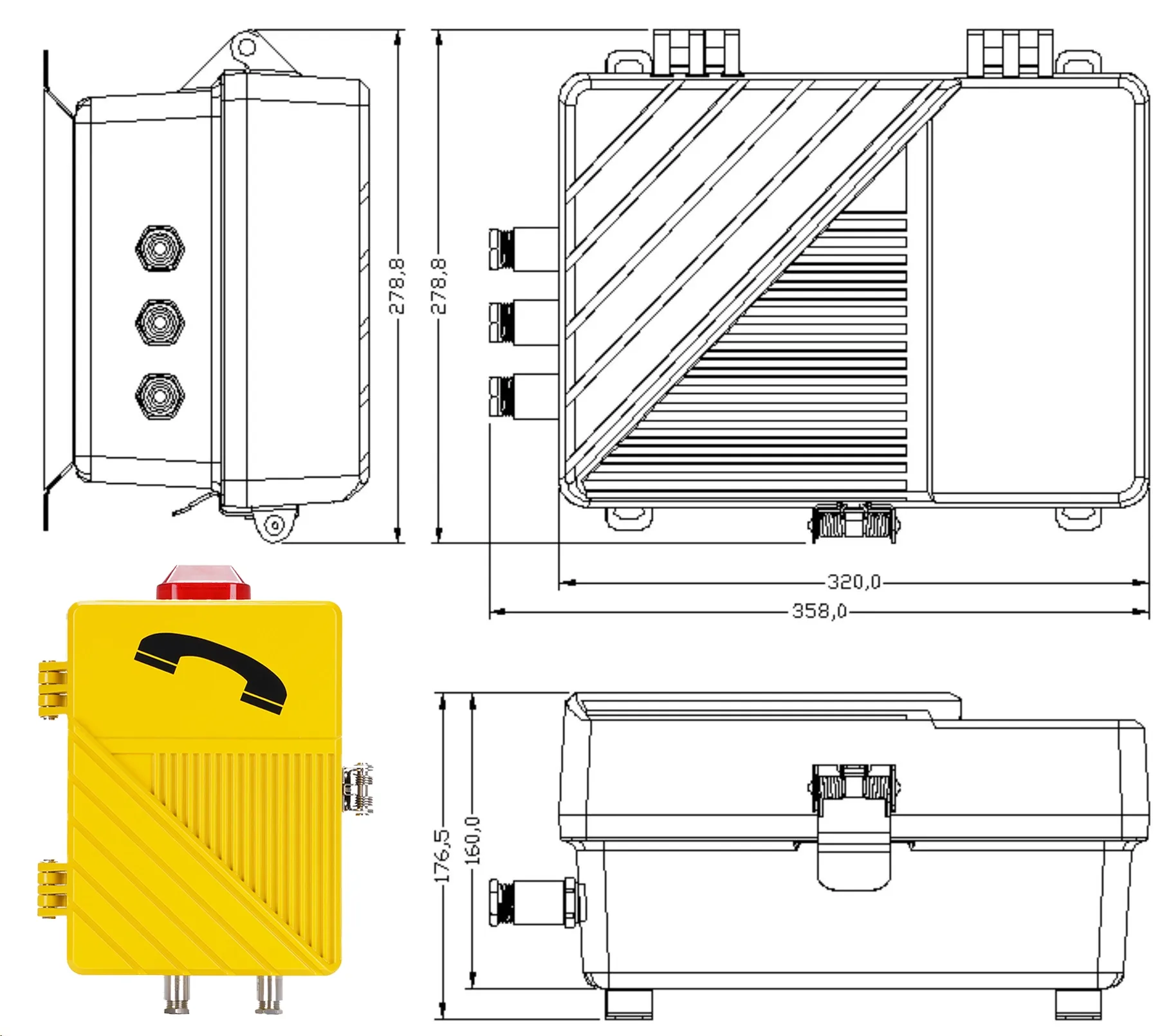 방폭 전화기 설치 치수